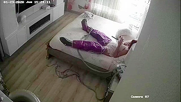 Sneaky Housewife Caught on Hidden Cam While Pleasuring Herself