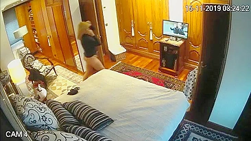 Caught on Camera: Son Spies on His Mom Changing Clothes After Work