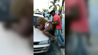Shameless African Couple Banging On a Sidewalk In Public