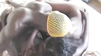 Two Black Guys Trashing African Slut While Friend Is Taping