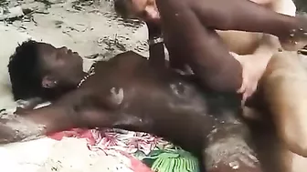 Fucking On The Beach Of Africa With Local Sweet Ebony