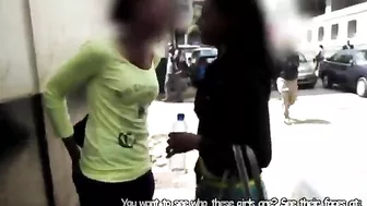 Black babe making out with African lesbian in the shower