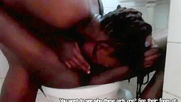 Black babe making out with African lesbian in the shower