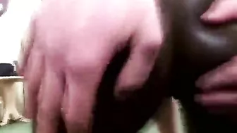 Horny African Petite Roughly Fucked in Interracial Gang Bang