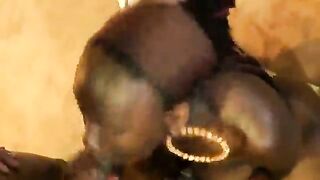 Hot African With Big Natural Tits Sucking Cock And Gets Fresh Cumshot On Her Face