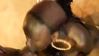 Hot African With Big Natural Tits Sucking Cock And Gets Fresh Cumshot On Her Face