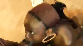 Hot African With Big Natural Tits Sucking Cock And Gets Fresh Cumshot On Her Face
