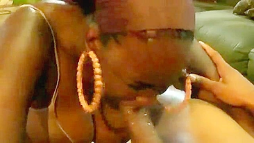 Hot African With Big Natural Tits Sucking Cock And Gets Fresh Cumshot On Her Face