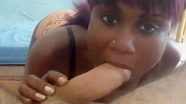 African Girl Blowjob White Dick and She Received Lot of Cum in Her Mouth