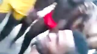 Native African Woman Fucking a Boy While Crowd Is Cheering and Taping