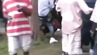 Mass Blowjob With One Shameless African Hooker In A Public Park