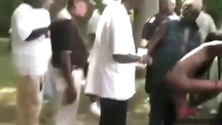 Mass Blowjob With One Shameless African Hooker In A Public Park