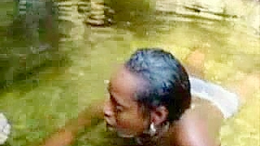 Amateur African Lesbians On Waterfall In Jungle