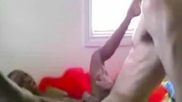 African Skinny Teen Fucked By White Boy Who Filled Her Pussy With Cum