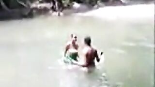 African Native Woman Fucks A Boy In A River In Front Of Crowd - Amateur Mobile Phone Video