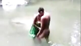 African Native Woman Fucks A Boy In A River In Front Of Crowd - Amateur Mobile Phone Video