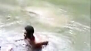 African Native Woman Fucks A Boy In A River In Front Of Crowd - Amateur Mobile Phone Video