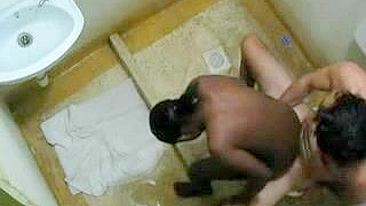 Ebony Teen Gets Secretly Taped Fucking Huge White Dick In A Toilet