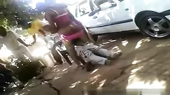 South African Sluts Fuck Stranger In Public While Crowd Of People Watching