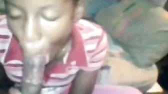 African Girl Blows And gets Mouth Ful Of Cum African Girl Blows And gets Mouth Ful Of Cum
