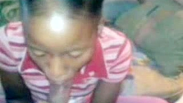 African Girl Blows And gets Mouth Ful Of Cum