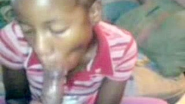 African Girl Blows And gets Mouth Ful Of Cum