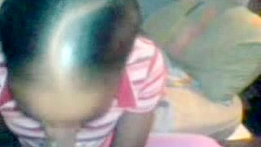 African Girl Blows And gets Mouth Ful Of Cum