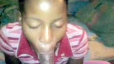 African Girl Blows And gets Mouth Ful Of Cum