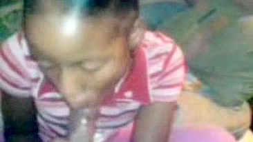 African Girl Blows And gets Mouth Ful Of Cum