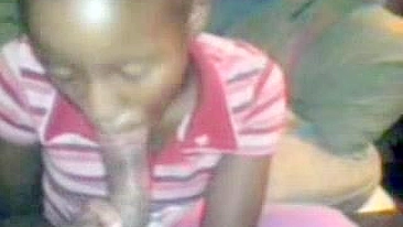 African Girl Blows And gets Mouth Ful Of Cum