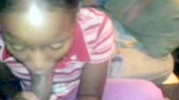 African Girl Blows And gets Mouth Ful Of Cum