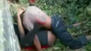 African Couple Taped In Hard Fuck Outdoor