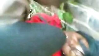 African Couple Taped In Hard Fuck Outdoor