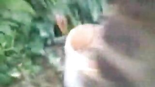 African Couple Taped In Hard Fuck Outdoor