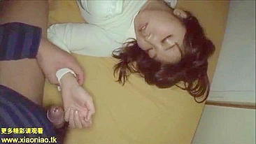 Drunk Asian teen pussy exploration and rough sex with boyfriend