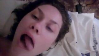 Drunk Amateur Brunette Gets Mouth-Fucked and Cummed on