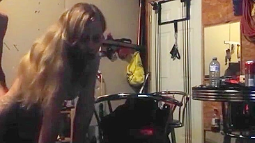 Fucking Drunk Bitch Gets Reckless in Dad's Garage