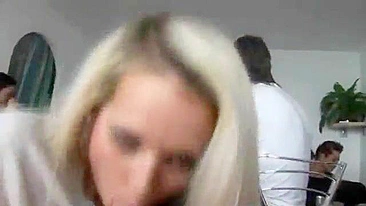 Drunk, horny teen girl gets fucked hard at home party, with explicit language and drunken moans.