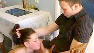 Wasted teen's wild sex romp ends with explosive cumshot on boyfriend's face