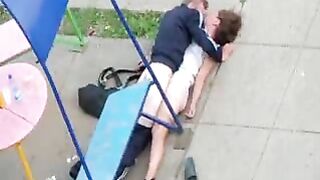 Fuckin' Drunk Russians Get Freaky in Public Park