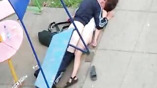 Fuckin' Drunk Russians Get Freaky in Public Park