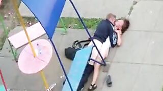 Fuckin' Drunk Russians Get Freaky in Public Park