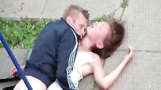 Fuckin' Drunk Russians Get Freaky in Public Park