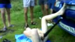 Drunk Bitch Gets Hammered on Picnic and Embarrasses herself in front of everyone