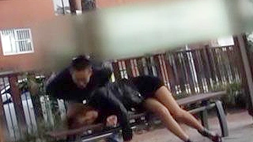 Drunk Guy Fucks passed out girl on bench with aggressive force