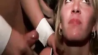 Fucking Wasted Drunk Sluts Fuck Each other's Asses in Public CFNM Orgy with Cumshots