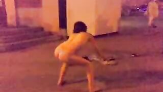 Drunk Russian teen goes wild, strips naked in public!