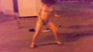 Drunk Russian teen goes wild, strips naked in public!