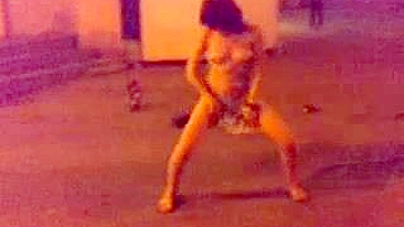 Drunk Russian teen goes wild, strips naked in public!
