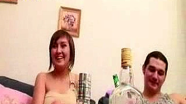 Fucking Drunk Russian Slut Gets Double anal pounded